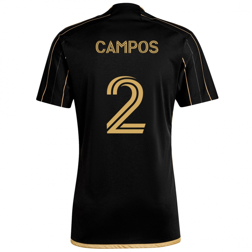 Kinderen Omar Campos #2 Zwart Goud Thuisshirt Thuistenue 2024/25 T-Shirt