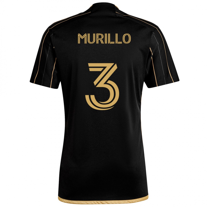 Kinderen Jesús Murillo #3 Zwart Goud Thuisshirt Thuistenue 2024/25 T-Shirt