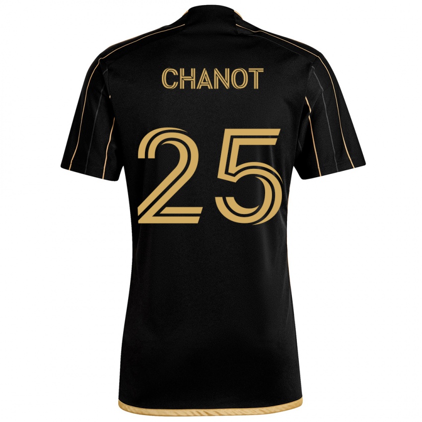 Kinderen Maxime Chanot #25 Zwart Goud Thuisshirt Thuistenue 2024/25 T-Shirt