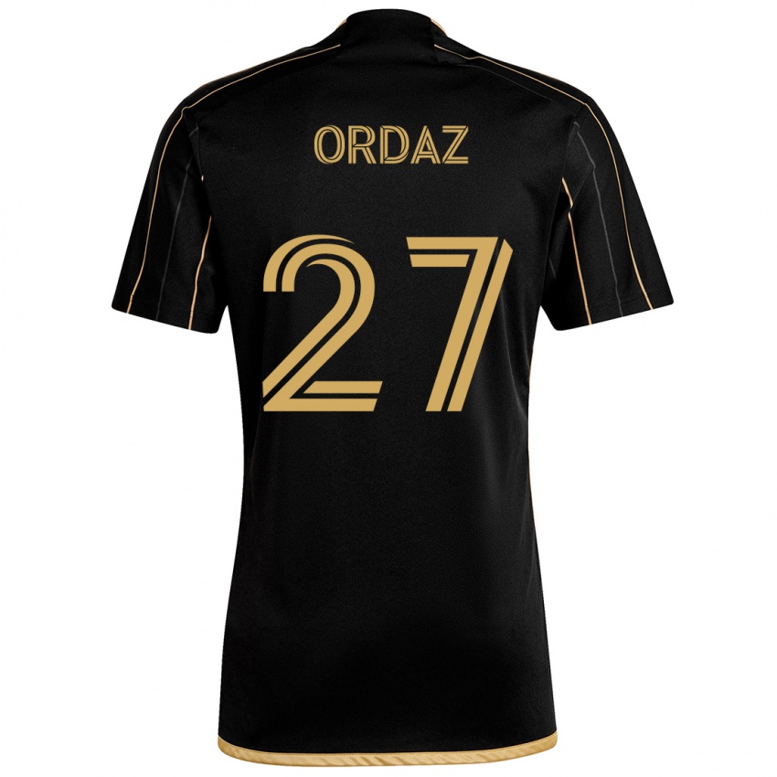 Kinderen Nathan Ordaz #27 Zwart Goud Thuisshirt Thuistenue 2024/25 T-Shirt