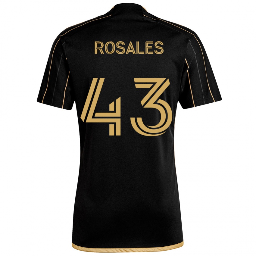 Kinderen Diego Rosales #43 Zwart Goud Thuisshirt Thuistenue 2024/25 T-Shirt