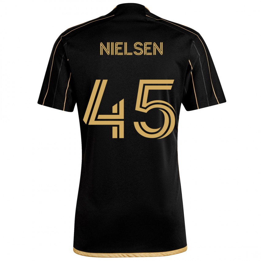 Kinderen Kenny Nielsen #45 Zwart Goud Thuisshirt Thuistenue 2024/25 T-Shirt