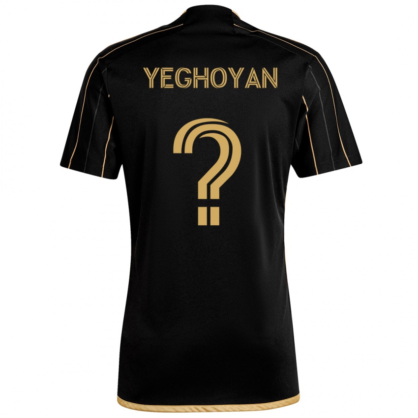 Kinderen David Yeghoyan #0 Zwart Goud Thuisshirt Thuistenue 2024/25 T-Shirt