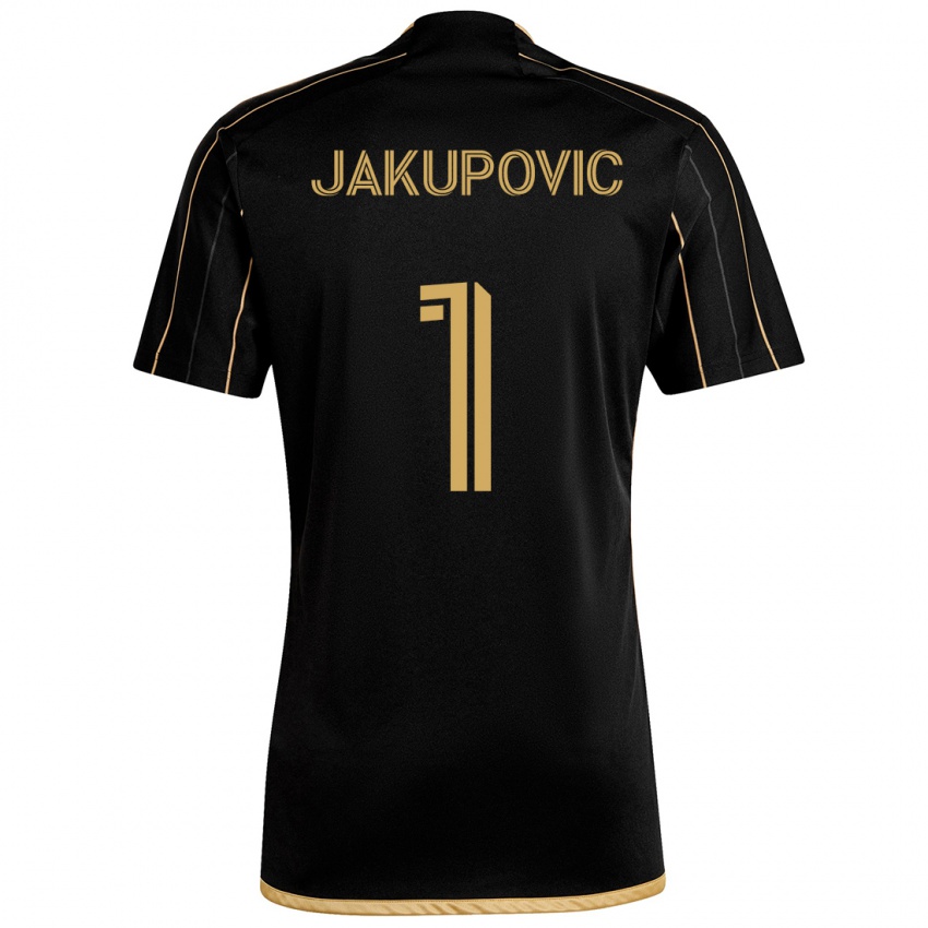 Kinderen Eldin Jakupović #1 Zwart Goud Thuisshirt Thuistenue 2024/25 T-Shirt