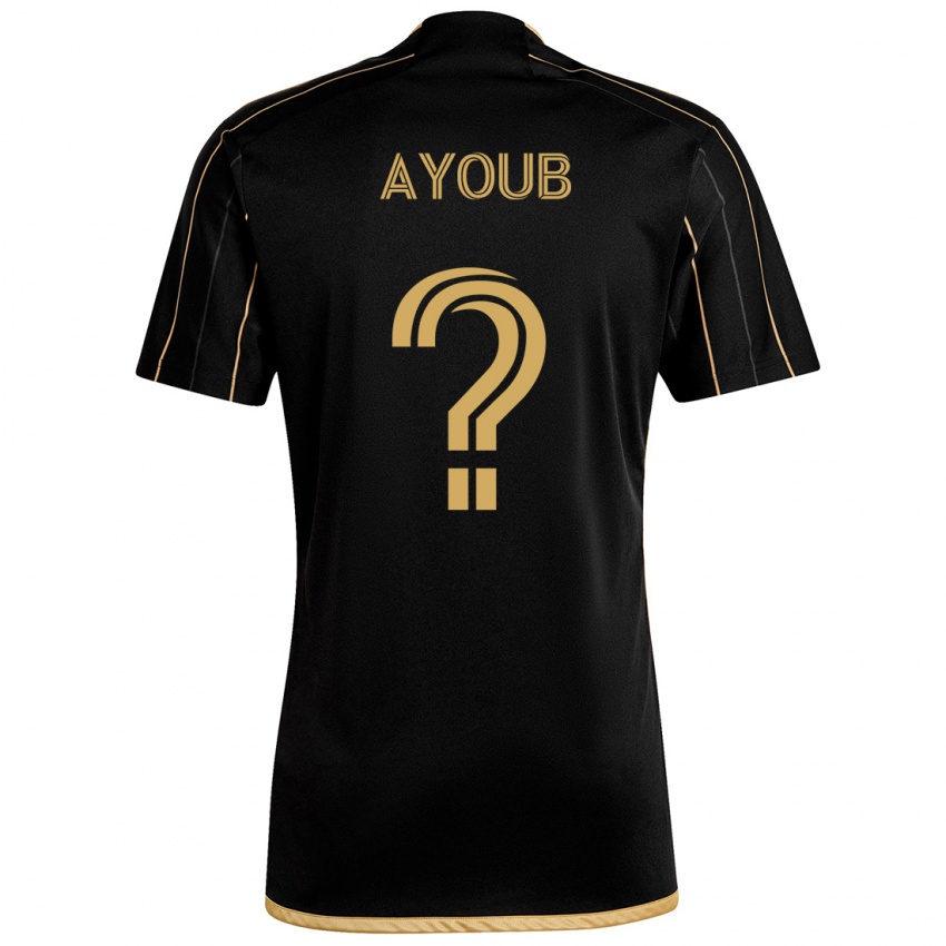 Kinderen Ryan Ayoub #0 Zwart Goud Thuisshirt Thuistenue 2024/25 T-Shirt