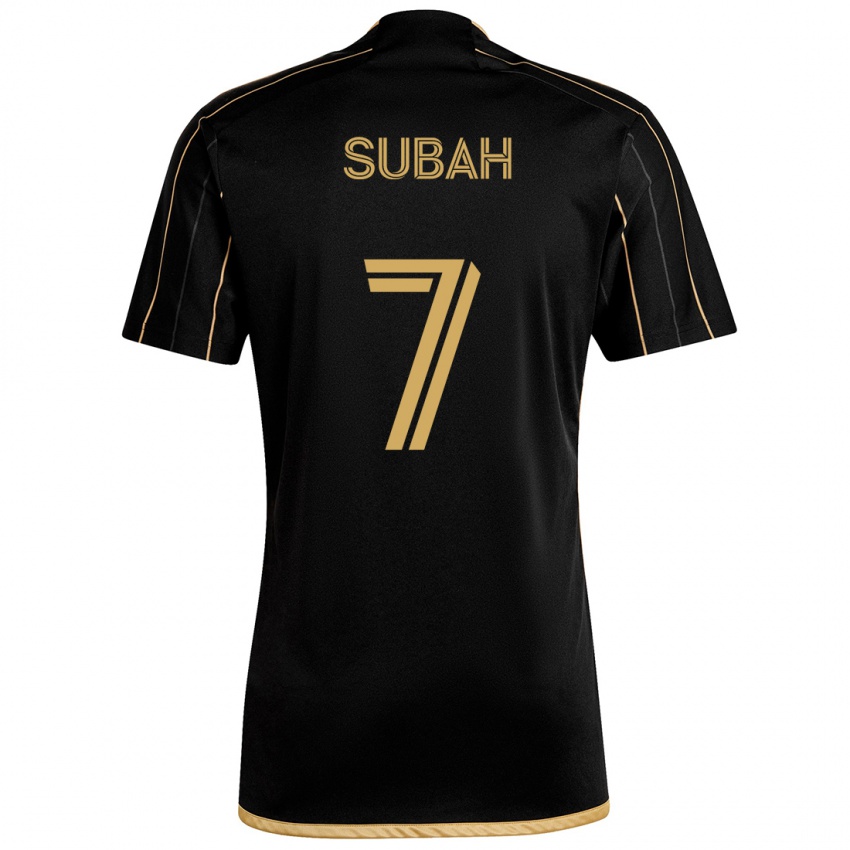 Kinderen Yekeson Subah #7 Zwart Goud Thuisshirt Thuistenue 2024/25 T-Shirt