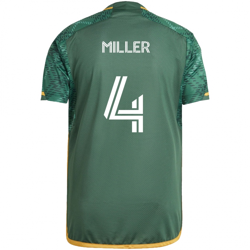 Kinderen Kamal Miller #4 Groen Oranje Thuisshirt Thuistenue 2024/25 T-Shirt