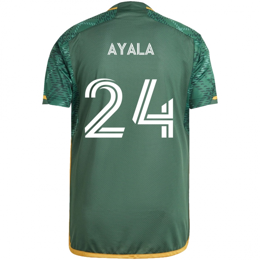 Kinderen David Ayala #24 Groen Oranje Thuisshirt Thuistenue 2024/25 T-Shirt