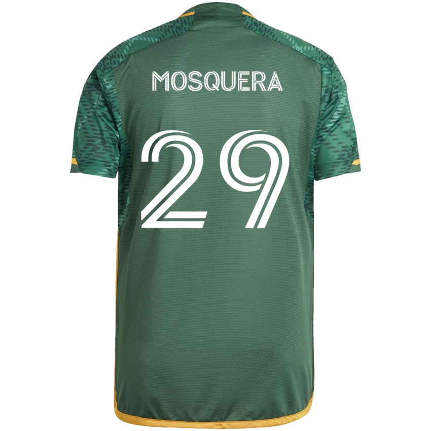 Kinderen Juan David Mosquera #29 Groen Oranje Thuisshirt Thuistenue 2024/25 T-Shirt