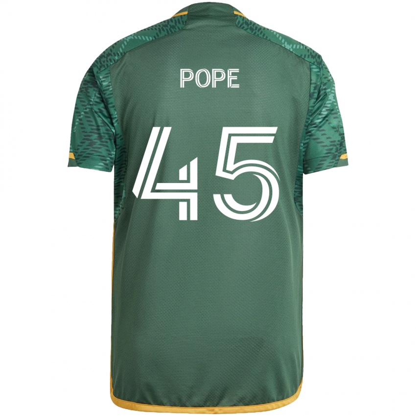 Kinderen Blake Pope #45 Groen Oranje Thuisshirt Thuistenue 2024/25 T-Shirt