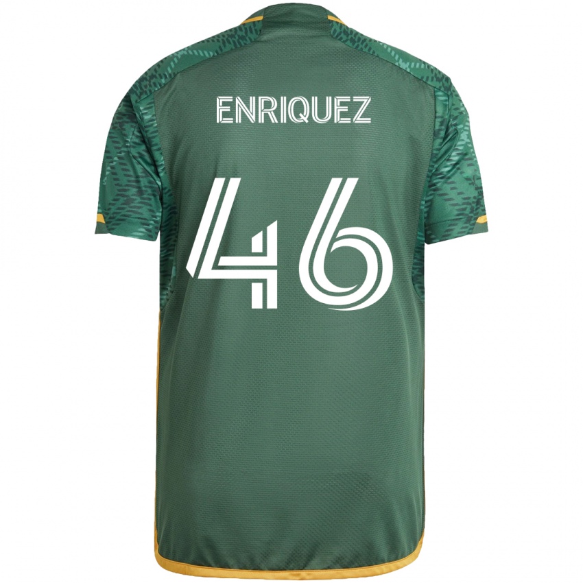 Kinderen Victor Enriquez #46 Groen Oranje Thuisshirt Thuistenue 2024/25 T-Shirt