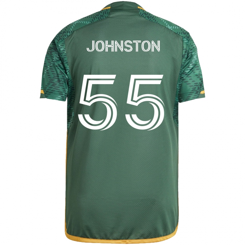 Kinderen Malcolm Johnston #55 Groen Oranje Thuisshirt Thuistenue 2024/25 T-Shirt