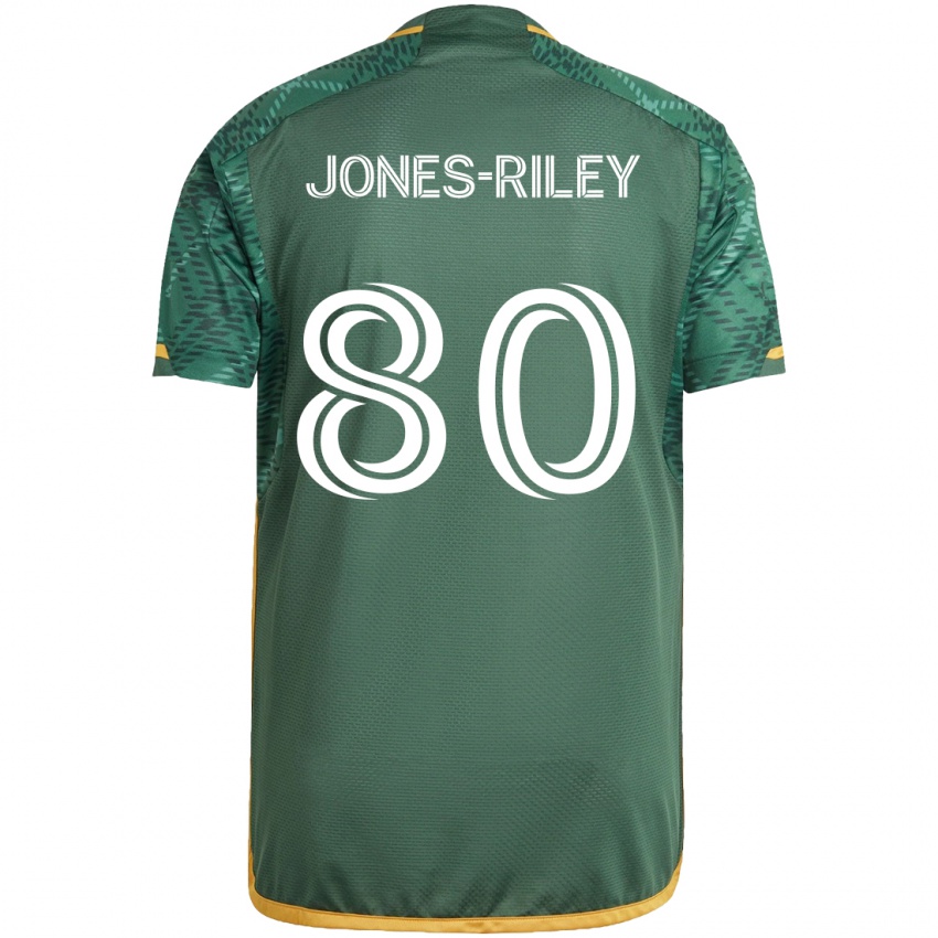 Kinderen Jaden Jones-Riley #80 Groen Oranje Thuisshirt Thuistenue 2024/25 T-Shirt