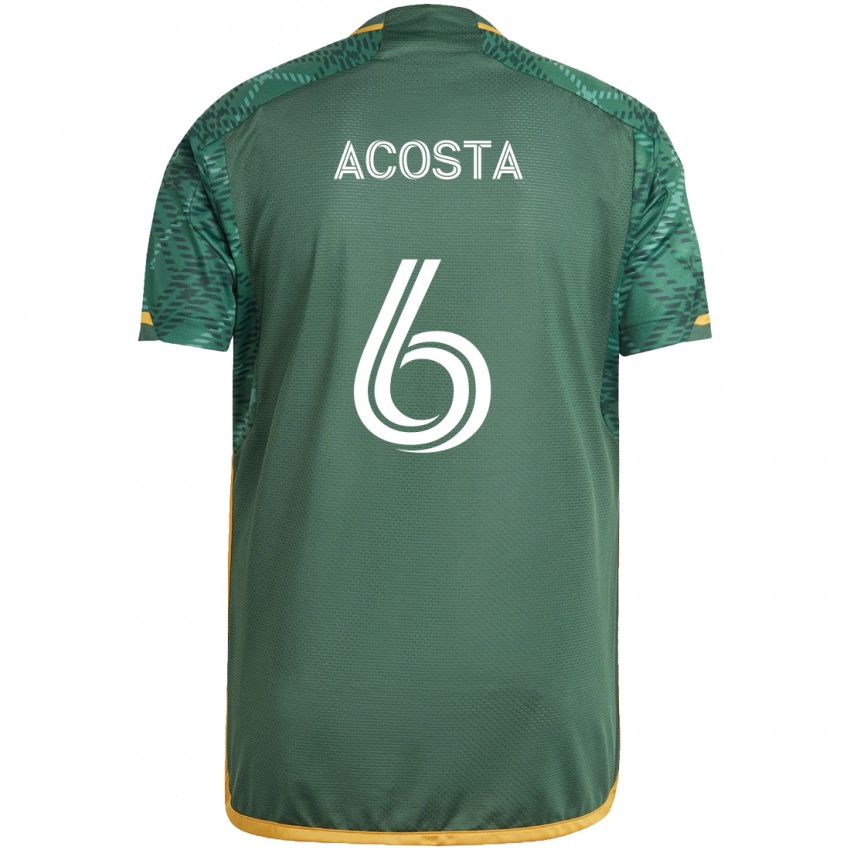 Kinderen Bryan Acosta #6 Groen Oranje Thuisshirt Thuistenue 2024/25 T-Shirt