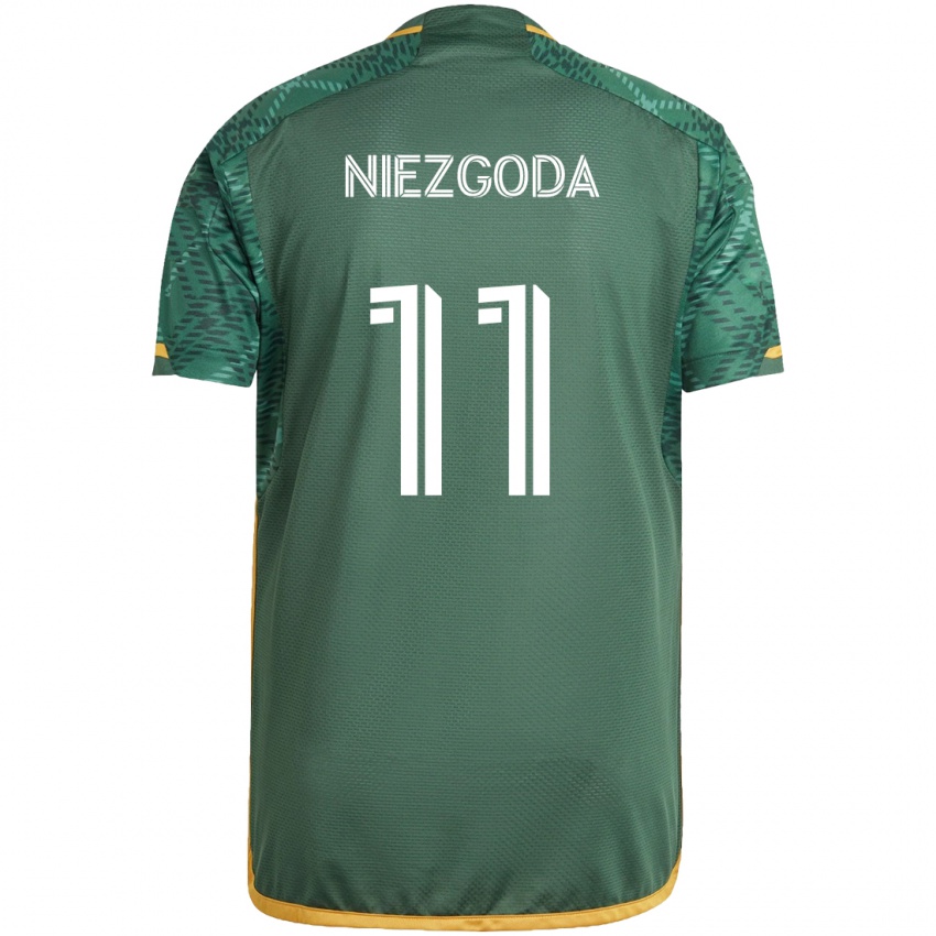 Kinderen Jaroslaw Niezgoda #11 Groen Oranje Thuisshirt Thuistenue 2024/25 T-Shirt