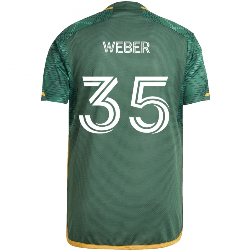 Kinderen Tristan Weber #35 Groen Oranje Thuisshirt Thuistenue 2024/25 T-Shirt