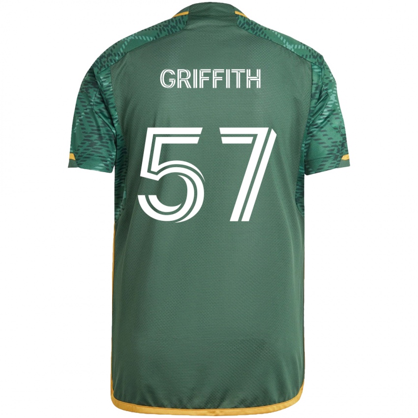 Kinderen Víctor Griffith #57 Groen Oranje Thuisshirt Thuistenue 2024/25 T-Shirt