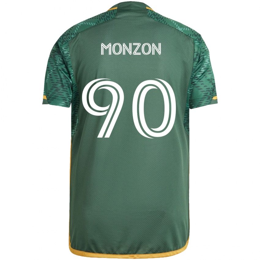 Kinderen Florián Monzón #90 Groen Oranje Thuisshirt Thuistenue 2024/25 T-Shirt