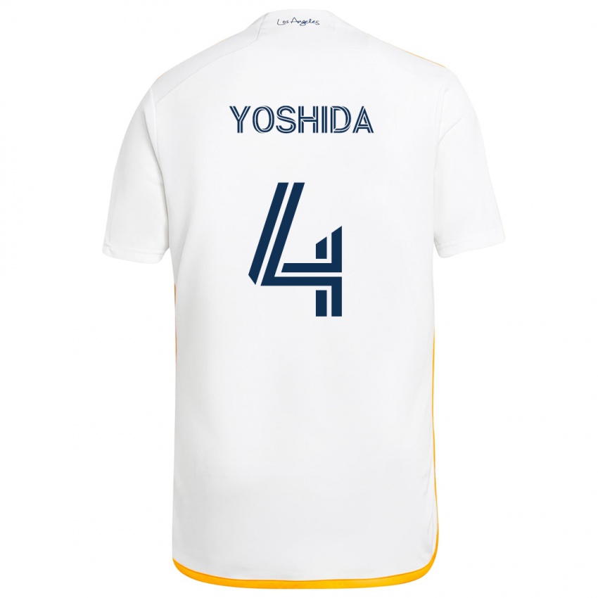 Kinderen Maya Yoshida #4 Wit Geel Thuisshirt Thuistenue 2024/25 T-Shirt