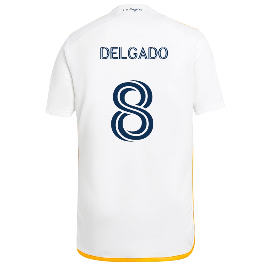 Kinderen Mark Delgado #8 Wit Geel Thuisshirt Thuistenue 2024/25 T-Shirt