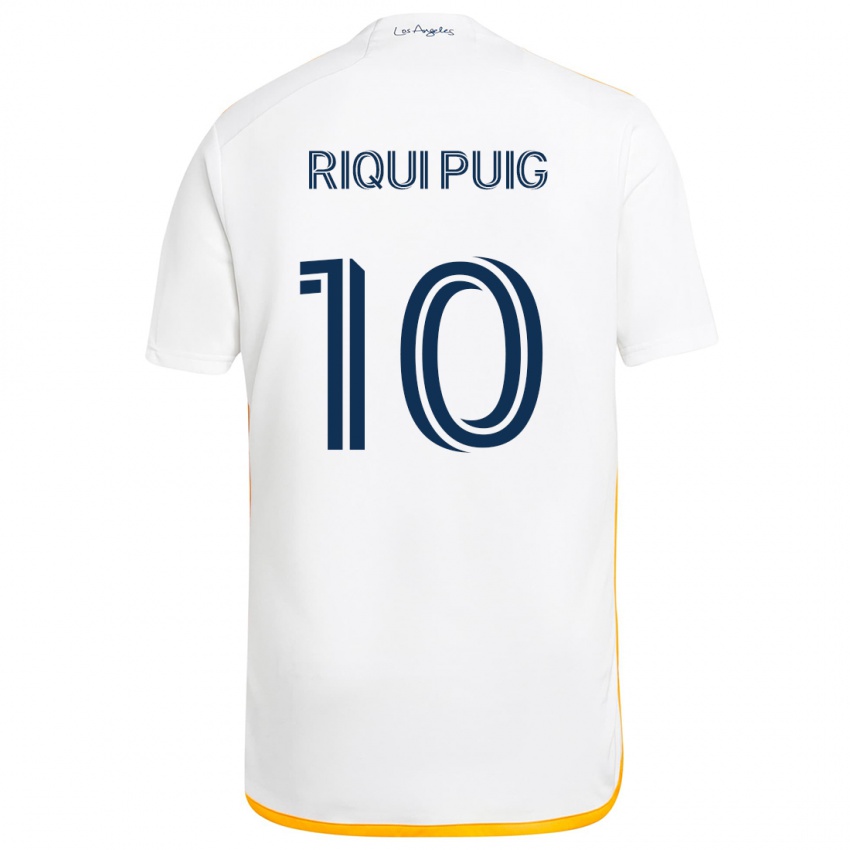 Kinderen Riqui Puig #10 Wit Geel Thuisshirt Thuistenue 2024/25 T-Shirt