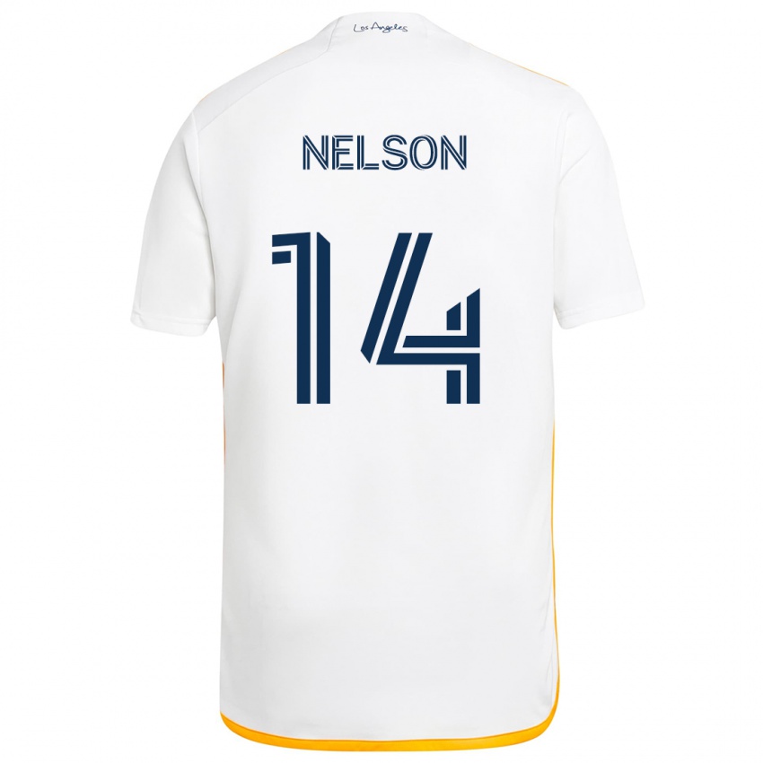 Kinderen John Nelson #14 Wit Geel Thuisshirt Thuistenue 2024/25 T-Shirt