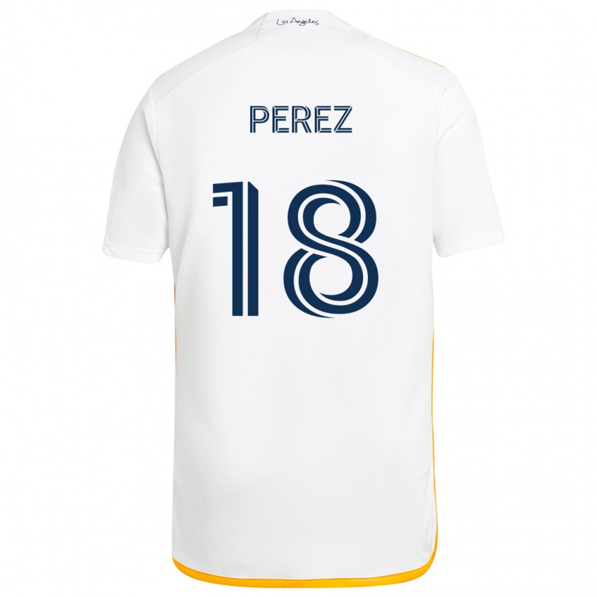 Kinderen Jonathan Pérez #18 Wit Geel Thuisshirt Thuistenue 2024/25 T-Shirt