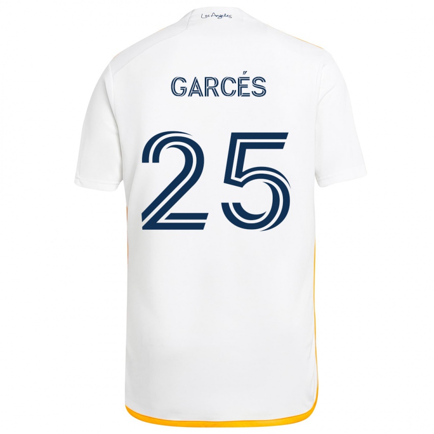 Kinderen Carlos Garcés #25 Wit Geel Thuisshirt Thuistenue 2024/25 T-Shirt