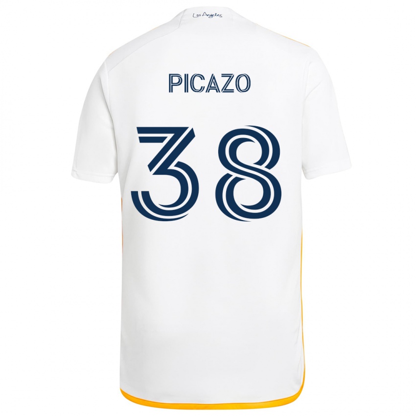 Kinderen Axel Picazo #38 Wit Geel Thuisshirt Thuistenue 2024/25 T-Shirt