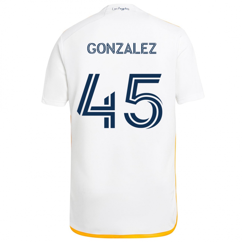 Kinderen Adrián González #45 Wit Geel Thuisshirt Thuistenue 2024/25 T-Shirt