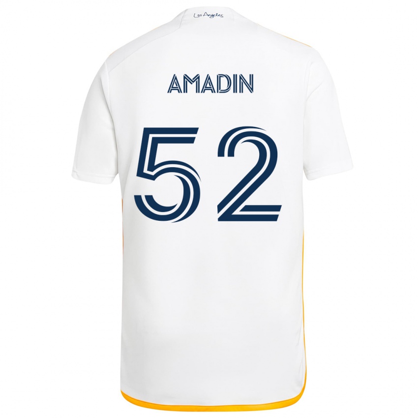 Kinderen Elijah Amadin #52 Wit Geel Thuisshirt Thuistenue 2024/25 T-Shirt