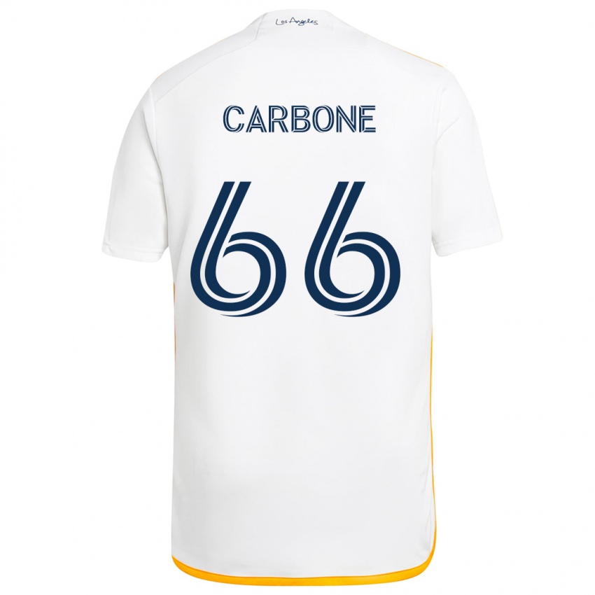 Kinderen Matteo Carbone #66 Wit Geel Thuisshirt Thuistenue 2024/25 T-Shirt