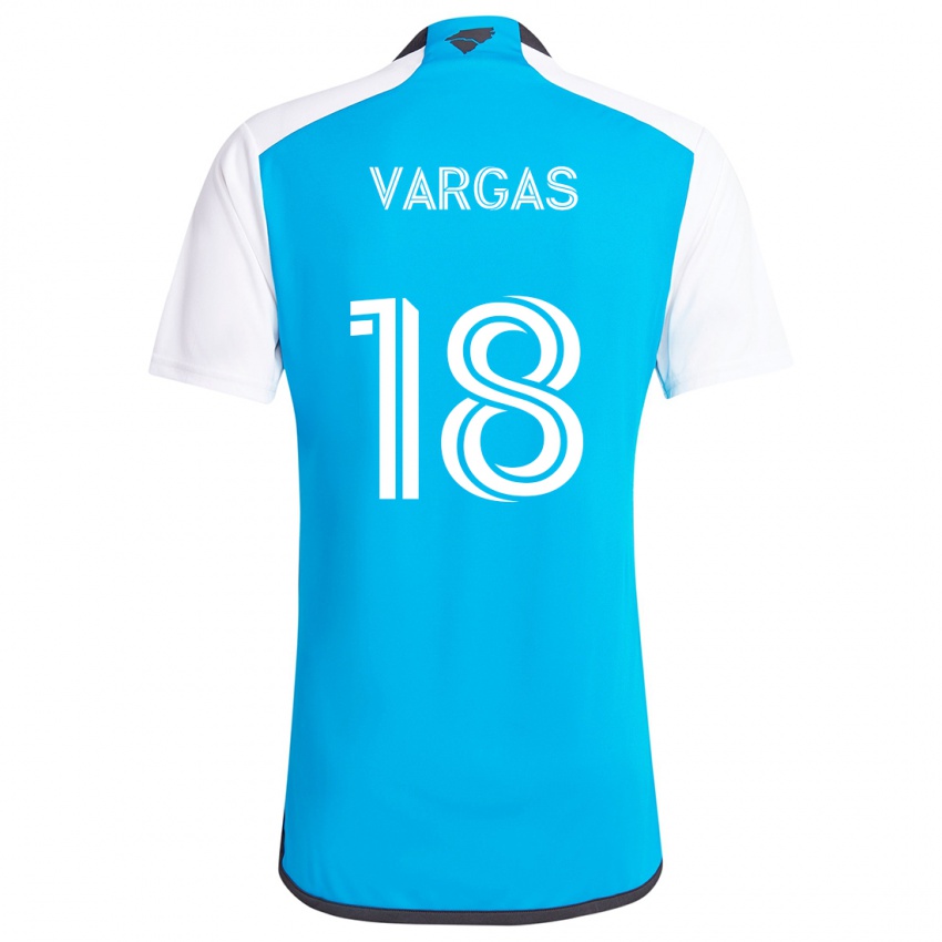 Kinderen Kerwin Vargas #18 Blauw Wit Thuisshirt Thuistenue 2024/25 T-Shirt