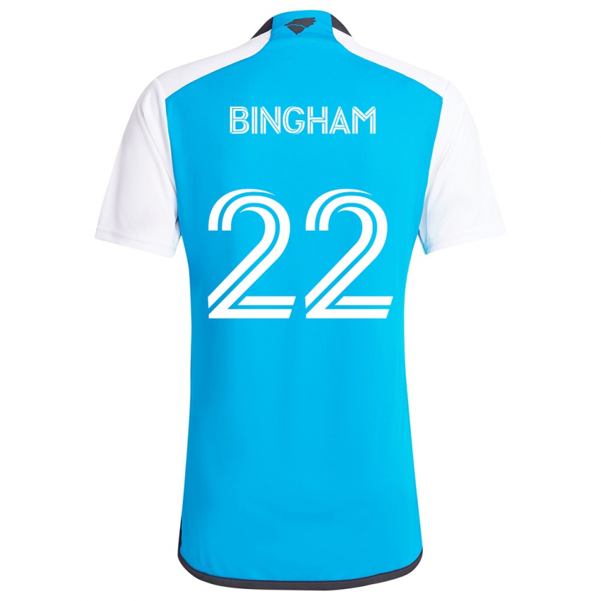 Kinderen David Bingham #22 Blauw Wit Thuisshirt Thuistenue 2024/25 T-Shirt