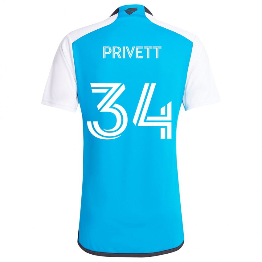 Kinderen Andrew Privett #34 Blauw Wit Thuisshirt Thuistenue 2024/25 T-Shirt