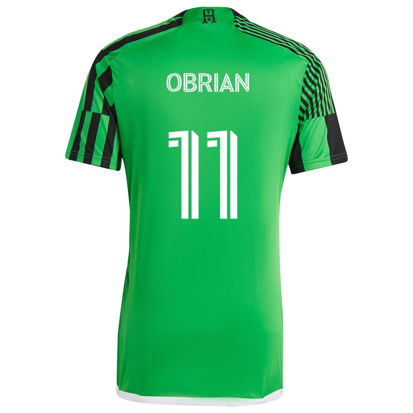 Kinderen Jáder Obrian #11 Groen Zwart Thuisshirt Thuistenue 2024/25 T-Shirt