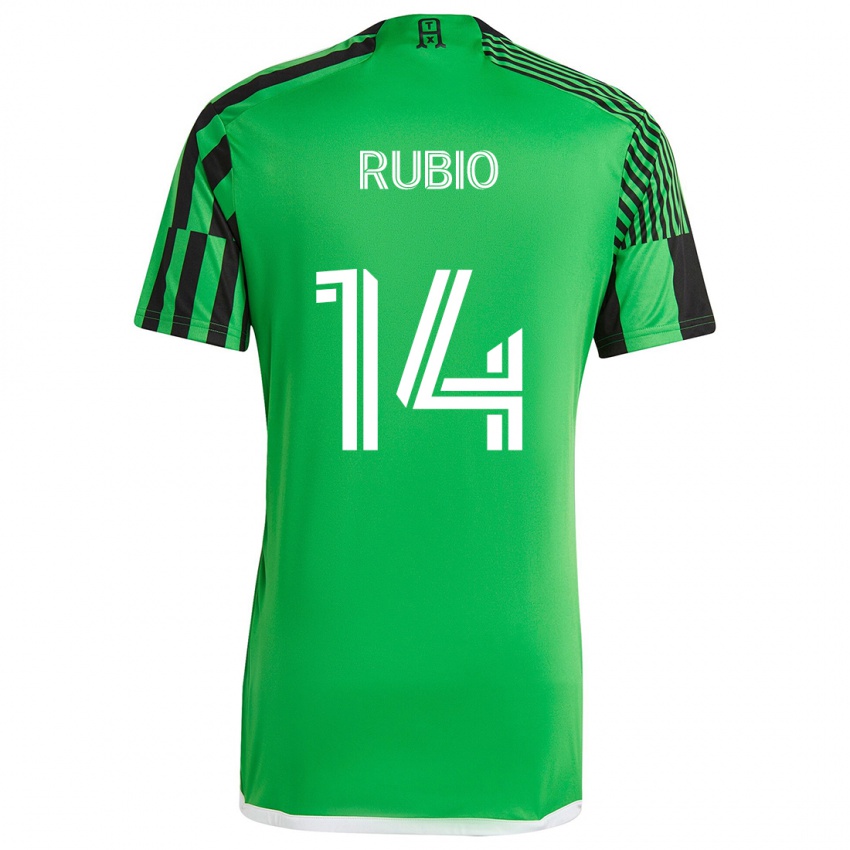 Kinderen Diego Rubio #14 Groen Zwart Thuisshirt Thuistenue 2024/25 T-Shirt