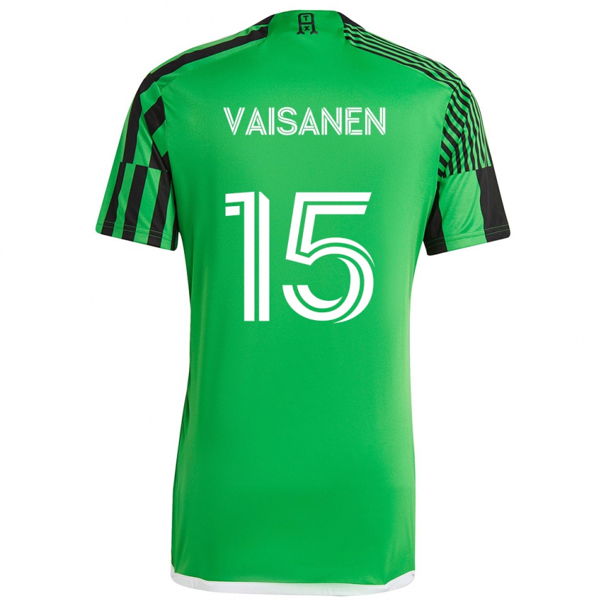 Kinderen Leo Väisänen #15 Groen Zwart Thuisshirt Thuistenue 2024/25 T-Shirt