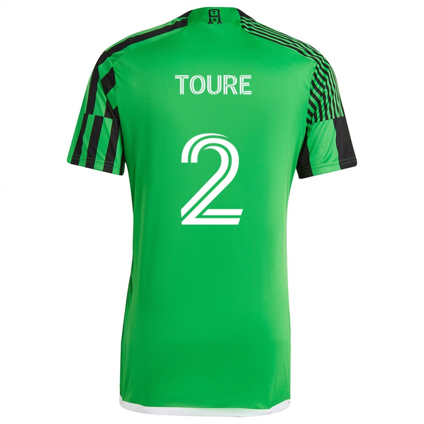 Kinderen Cheick Touré #2 Groen Zwart Thuisshirt Thuistenue 2024/25 T-Shirt