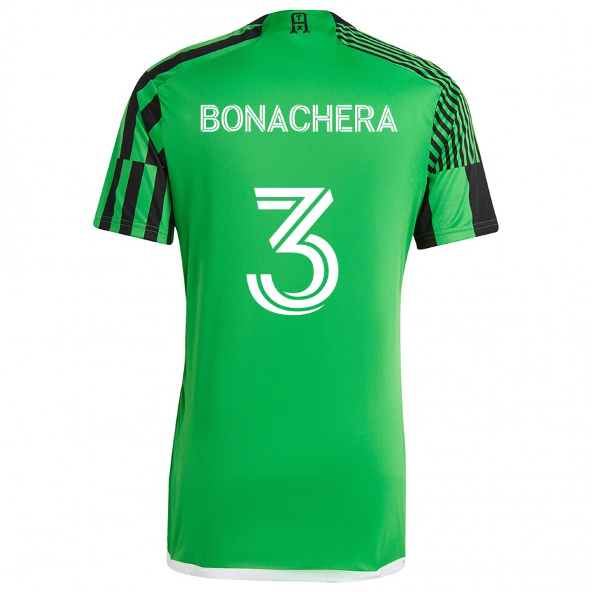 Kinderen Rubén Bonachera #3 Groen Zwart Thuisshirt Thuistenue 2024/25 T-Shirt