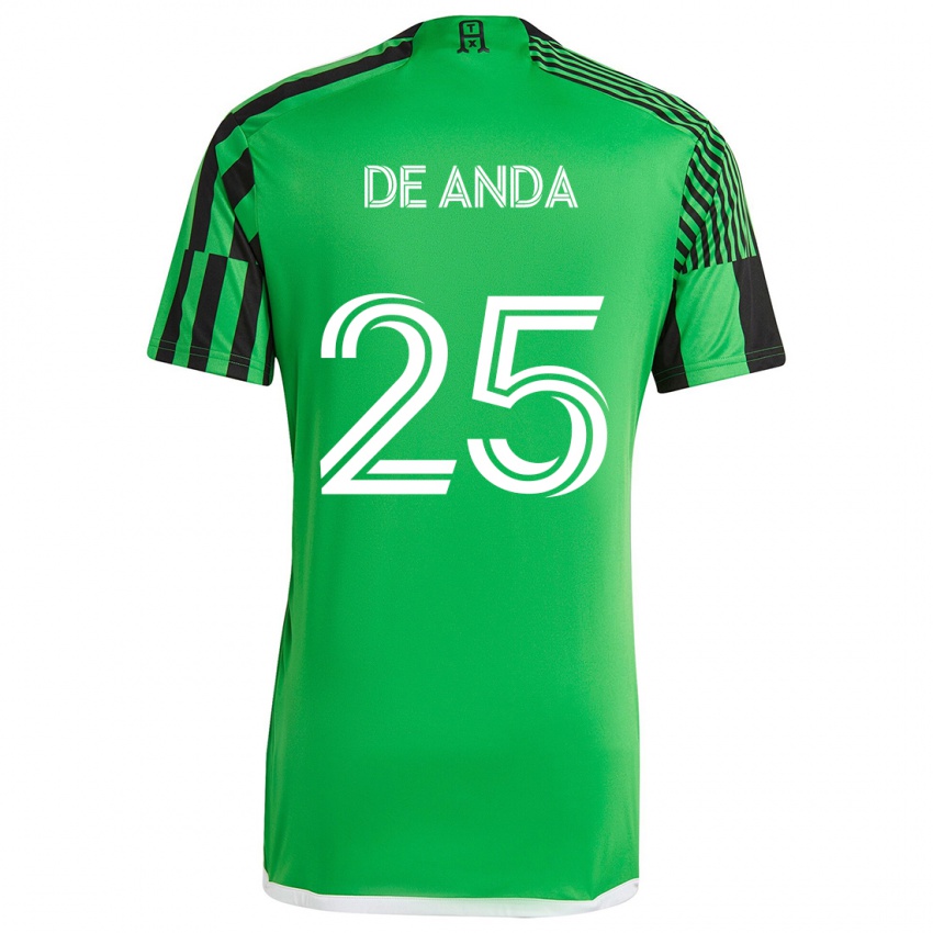 Kinderen Anthony De Anda #25 Groen Zwart Thuisshirt Thuistenue 2024/25 T-Shirt