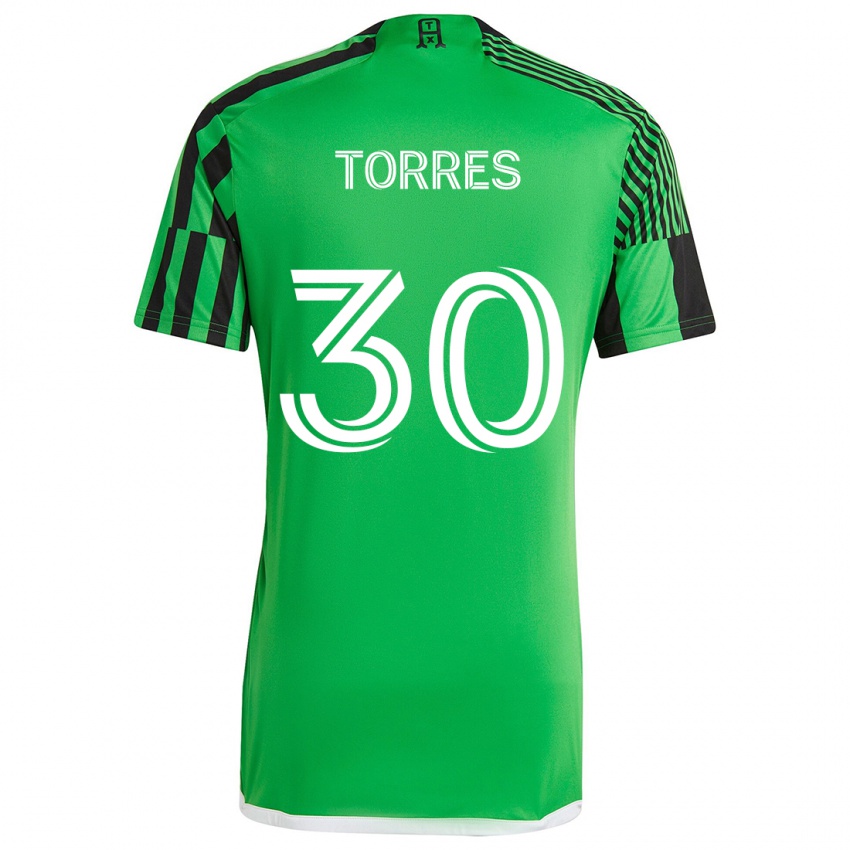 Kinderen Ervin Torres #30 Groen Zwart Thuisshirt Thuistenue 2024/25 T-Shirt