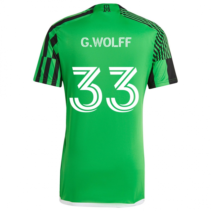 Kinderen Gavin Wolff #33 Groen Zwart Thuisshirt Thuistenue 2024/25 T-Shirt