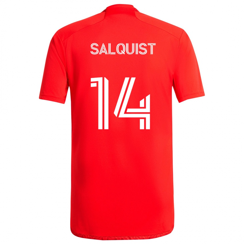 Kinderen Tobias Salquist #14 Rood Wit Thuisshirt Thuistenue 2024/25 T-Shirt