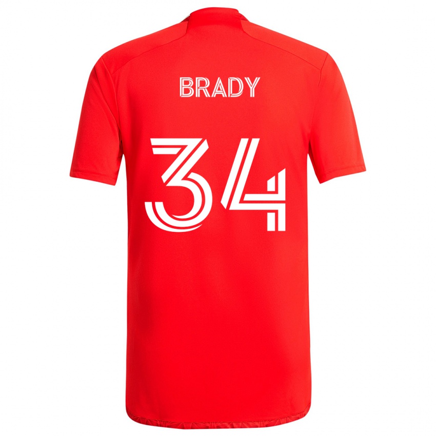 Kinderen Chris Brady #34 Rood Wit Thuisshirt Thuistenue 2024/25 T-Shirt