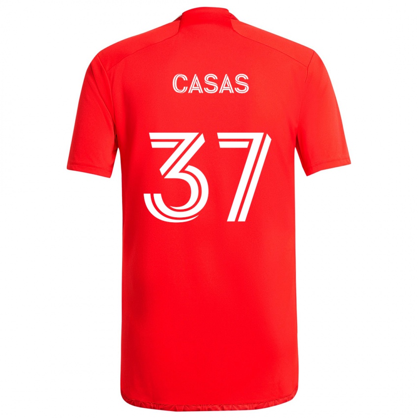 Kinderen Javier Casas #37 Rood Wit Thuisshirt Thuistenue 2024/25 T-Shirt