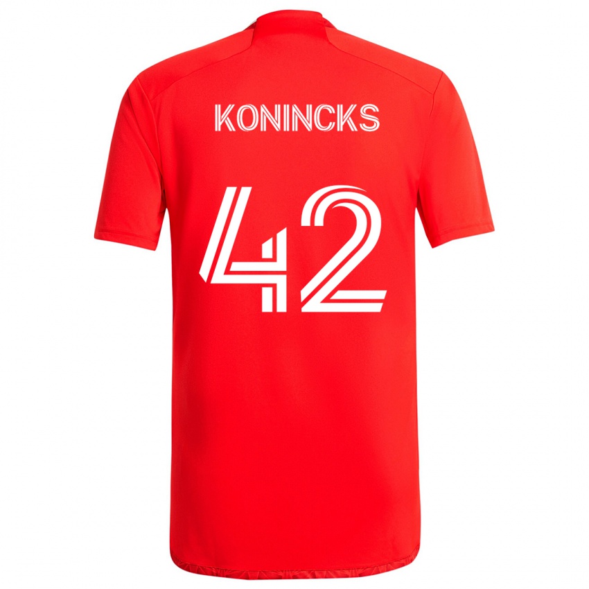 Kinderen Diego Konincks #42 Rood Wit Thuisshirt Thuistenue 2024/25 T-Shirt