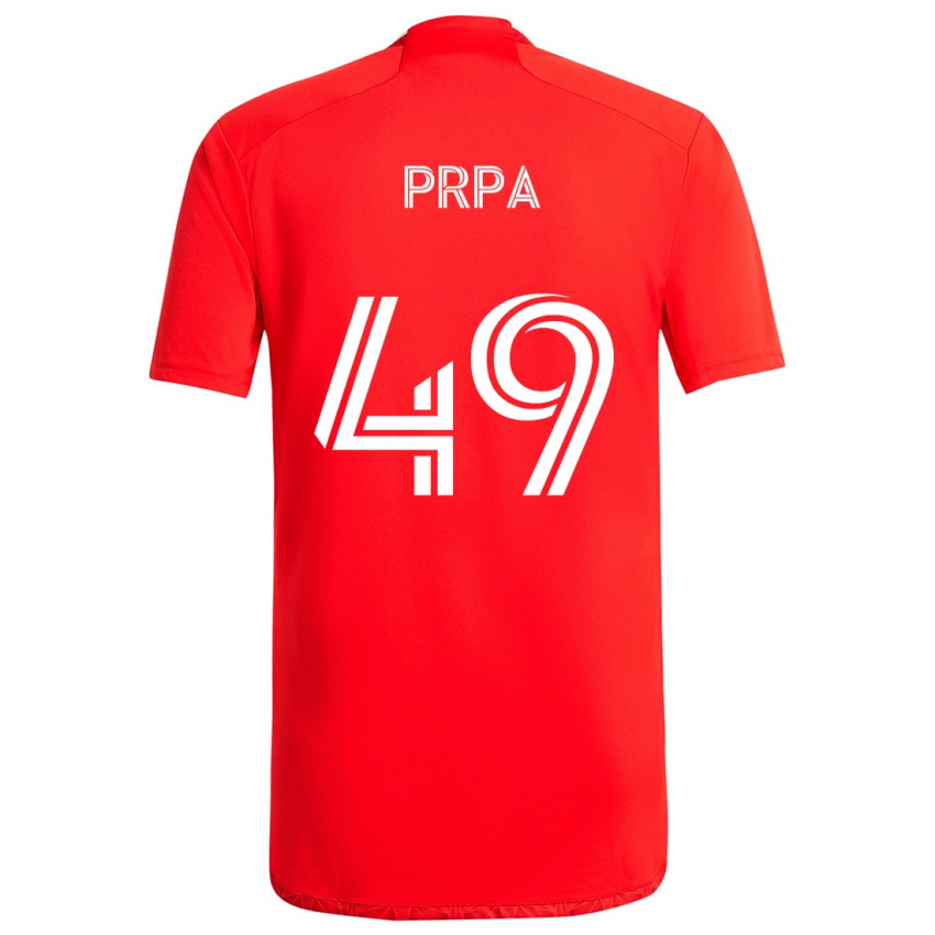 Kinderen Luka Prpa #49 Rood Wit Thuisshirt Thuistenue 2024/25 T-Shirt