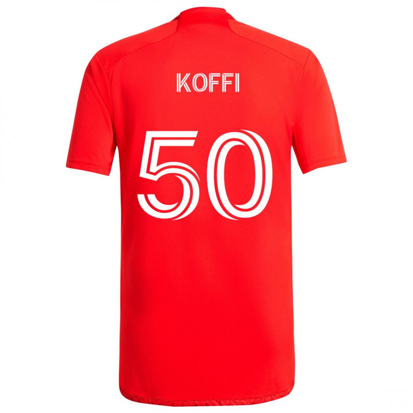 Kinderen Christian Koffi #50 Rood Wit Thuisshirt Thuistenue 2024/25 T-Shirt