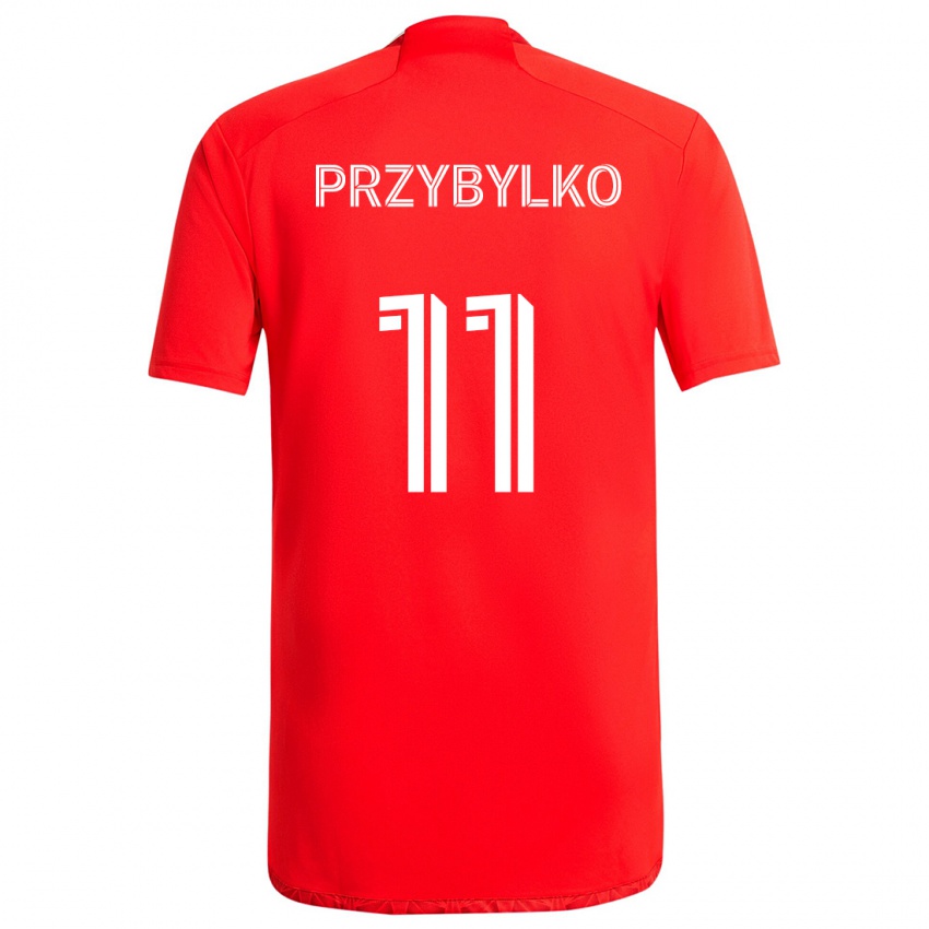 Kinderen Kacper Przybylko #11 Rood Wit Thuisshirt Thuistenue 2024/25 T-Shirt